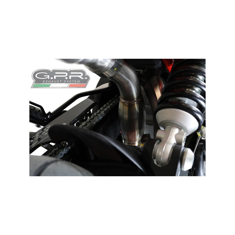 Scarico GPR compatibile con Aprilia Dorsoduro 750 2008-2016, Decatalizzatore, Collettore decatalizzore, applicazione racing