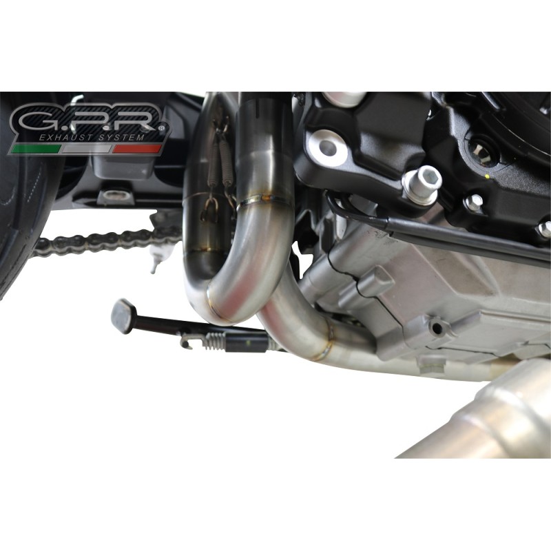 Scarico GPR compatibile con Aprilia Shiver 900 2017-2020, Decatalizzatore, Collettore decatalizzore, applicazione racing