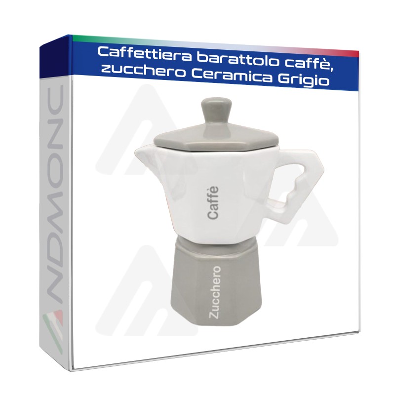 Caffettiera barattolo caffè,zucchero Ceramica Grigio