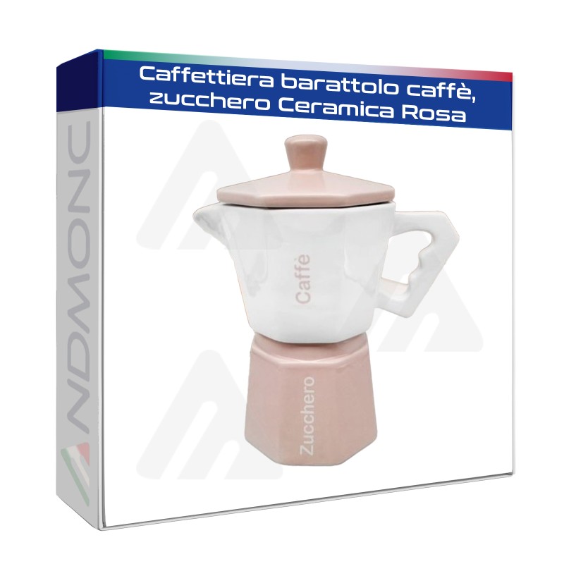 Caffettiera barattolo caffè,zucchero Ceramica Rosa