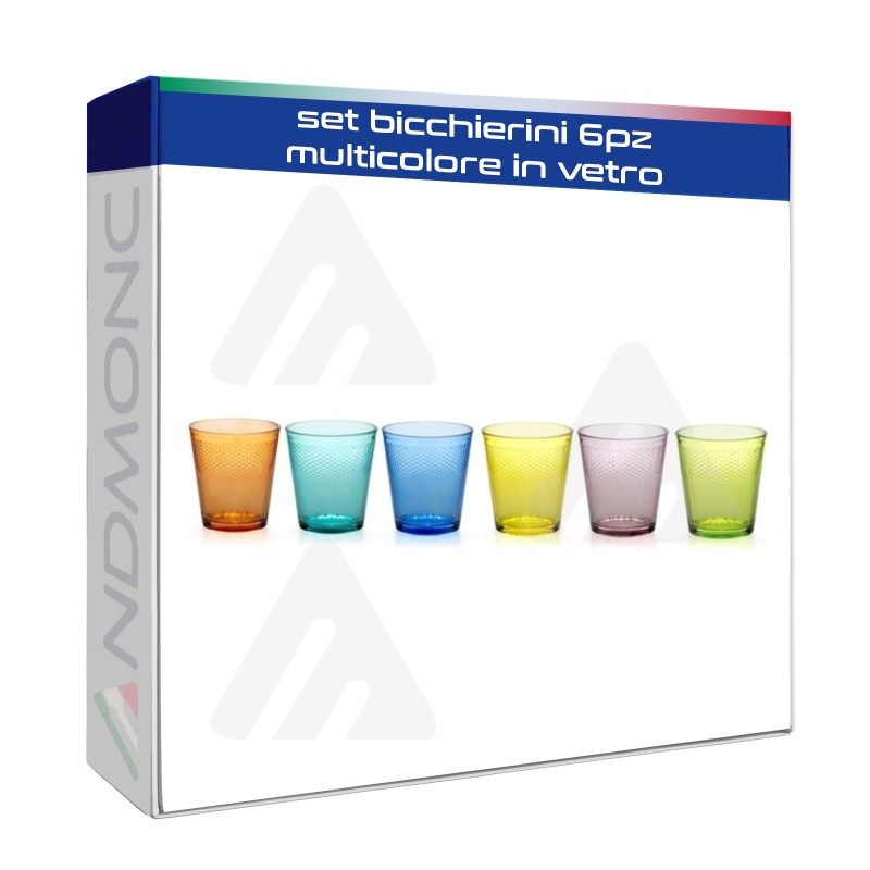 set bicchierini 6pz multicolore in vetro