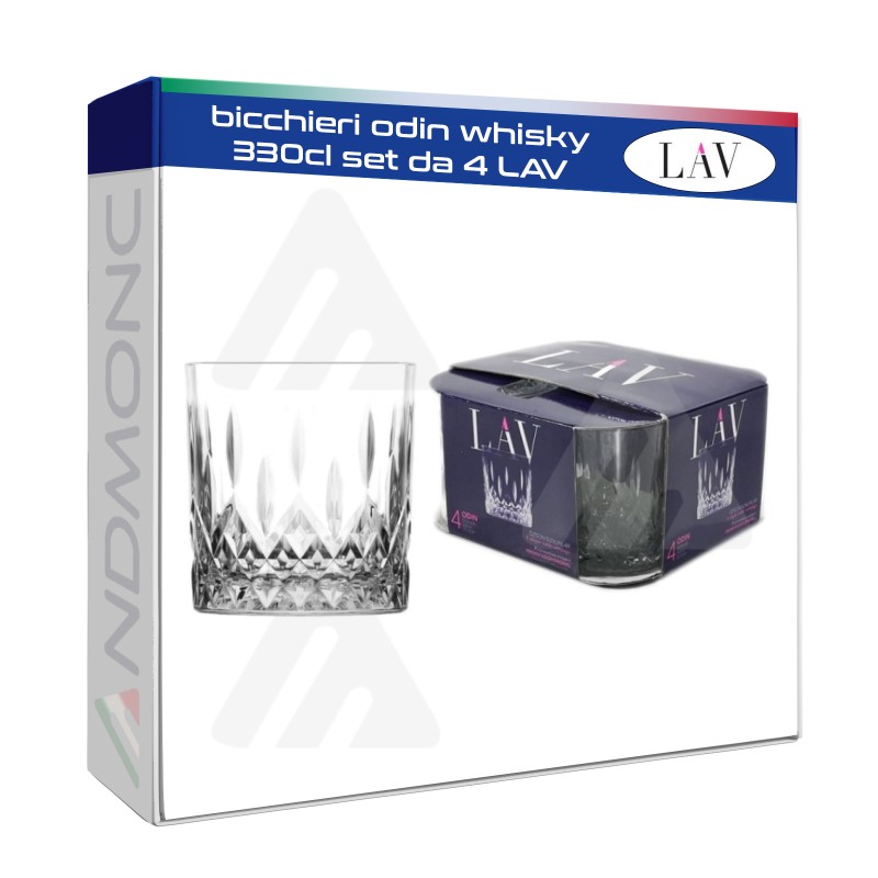 bicchieri odin whisky 330cl set da 4 LAV