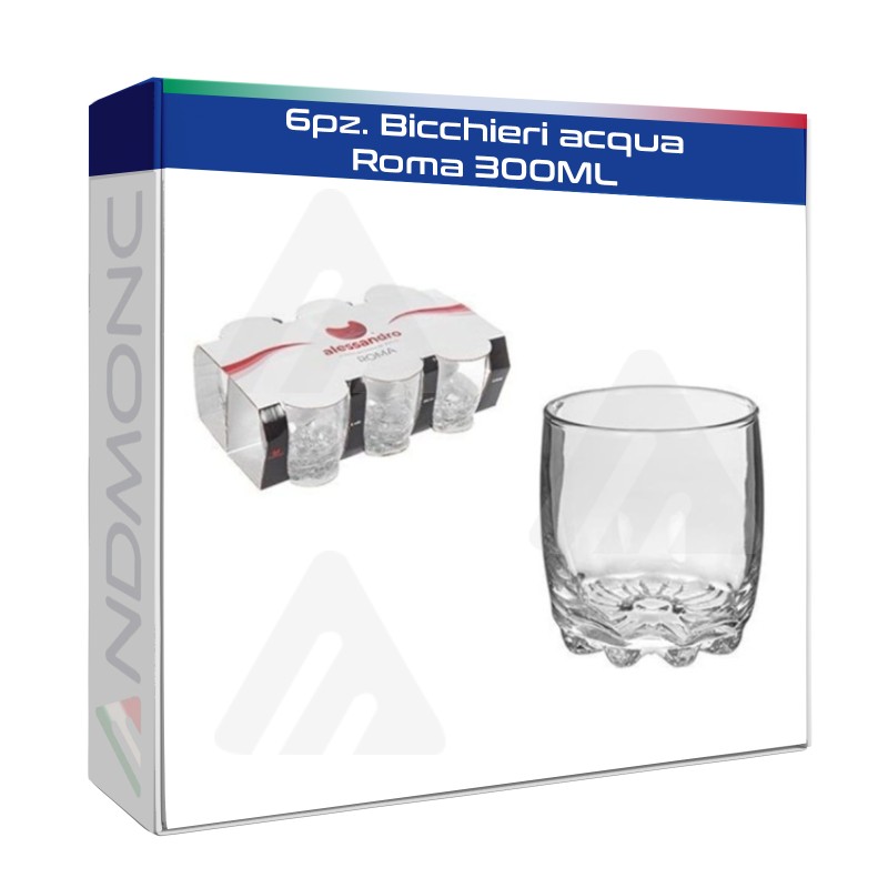 6pz. Bicchieri acqua Roma 300ML