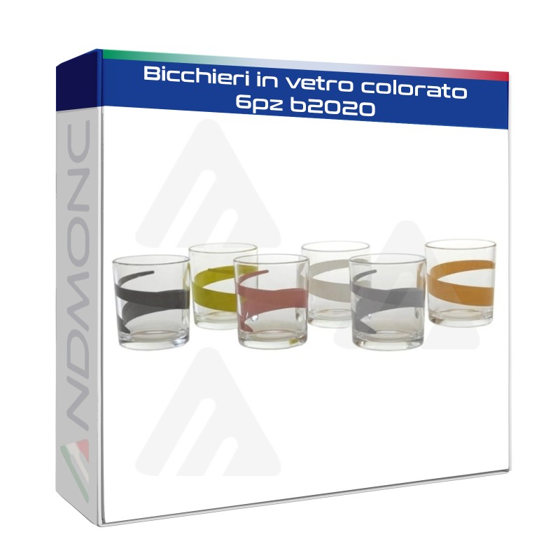 bicchieri in vetro colorato 6pz b2020