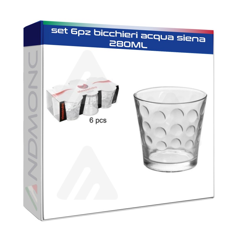 set 6pz bicchieri acqua siena 280ML