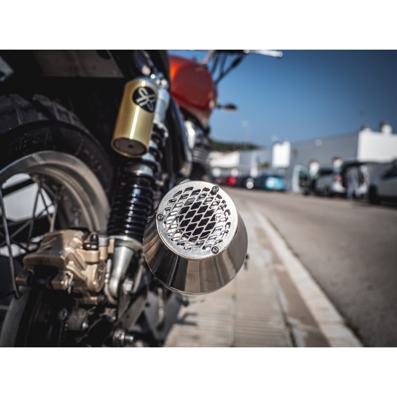 Scarico GPR compatibile con Bmw R 1100 Gs -R-RT 1994-1998, Ultracone Inox Cafè Racer, Silenziatore di scarico omologato,con db k