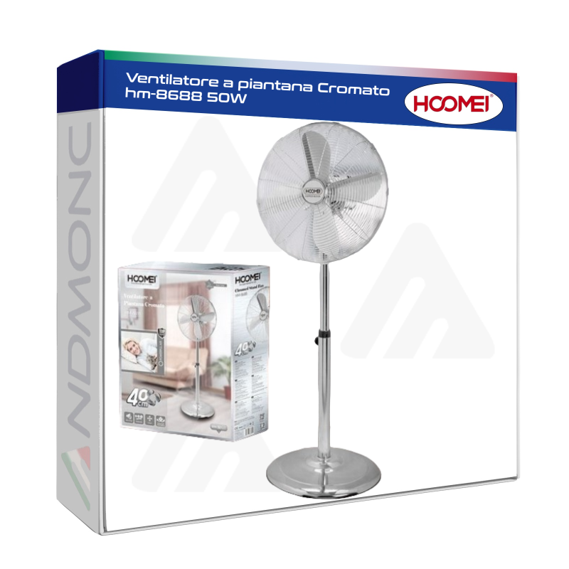 Ventilatore a piantana Cromato hm-8688 50W