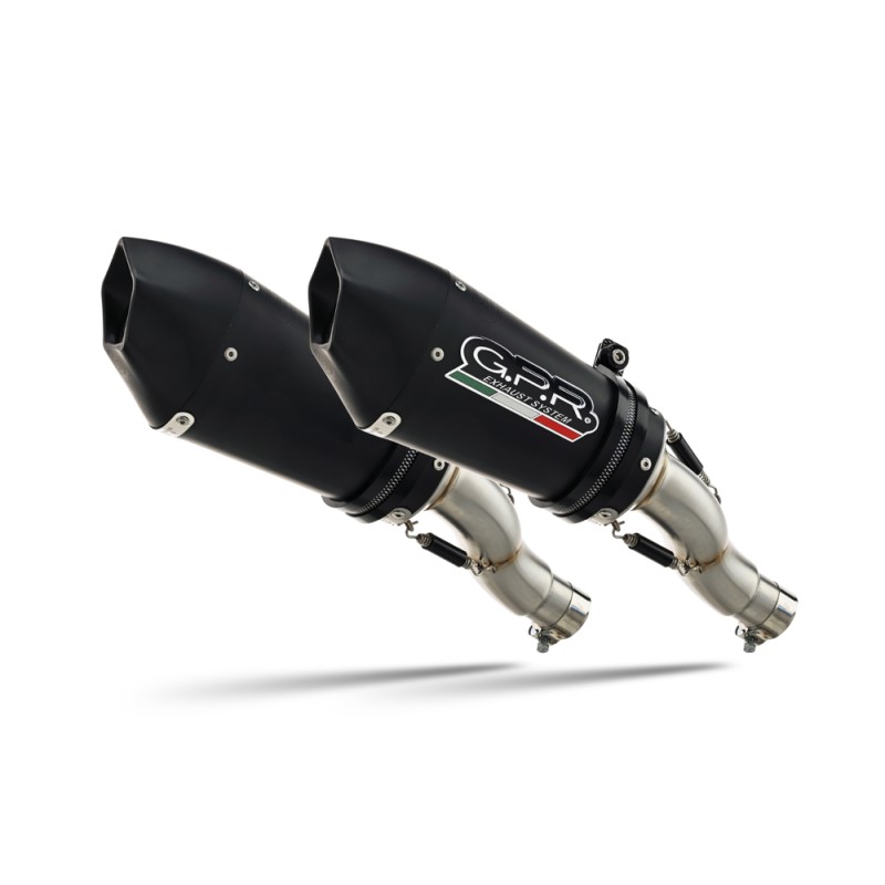 Scarico GPR compatibile con Ducati Hypermotard 1100 -1100 Evo 2007-2012, Gpe Ann. Black titanium, Coppia di terminali di scarico