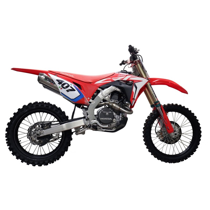 Scarico GPR compatibile con Honda Crf 250 R 2018-2021, Pentacross Inox, Impianto completo racing, doppio terminale con db killer