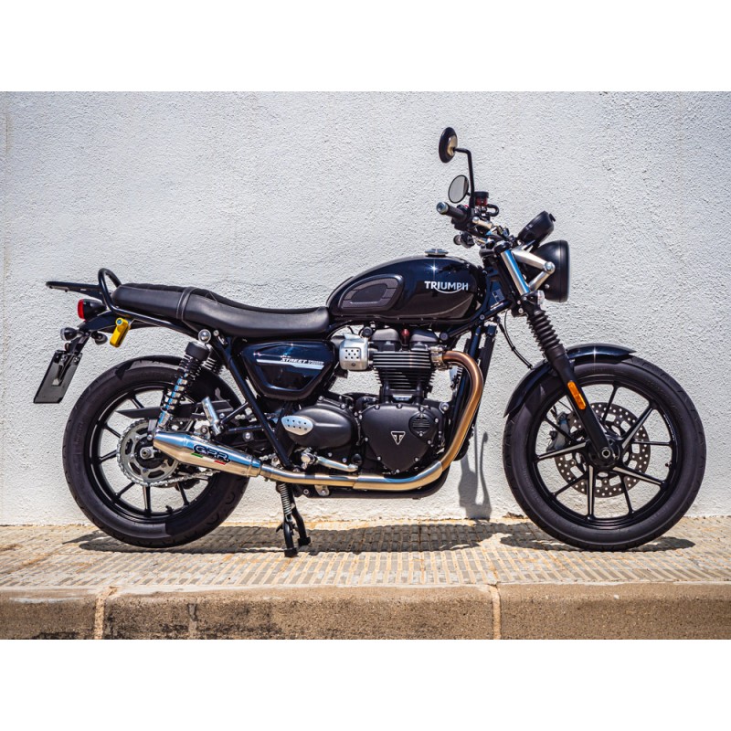 Scarico GPR compatibile con Triumph Street Twin 900 2020-2021, Vintacone, Coppia di terminali di scarico omologati, forniti con 