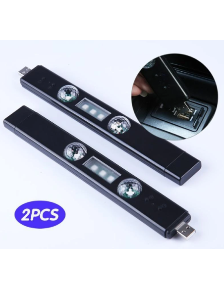 2x LED luce ambientale USB RGB senza fili Auto Volkswagen
