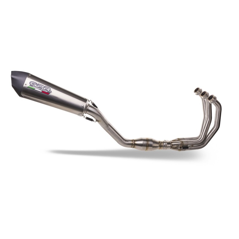 Scarico GPR compatibile con Yamaha Tracer 9 2021-2023, Gpe Ann. titanium, Scarico completo racing, fornito con db killer estraib