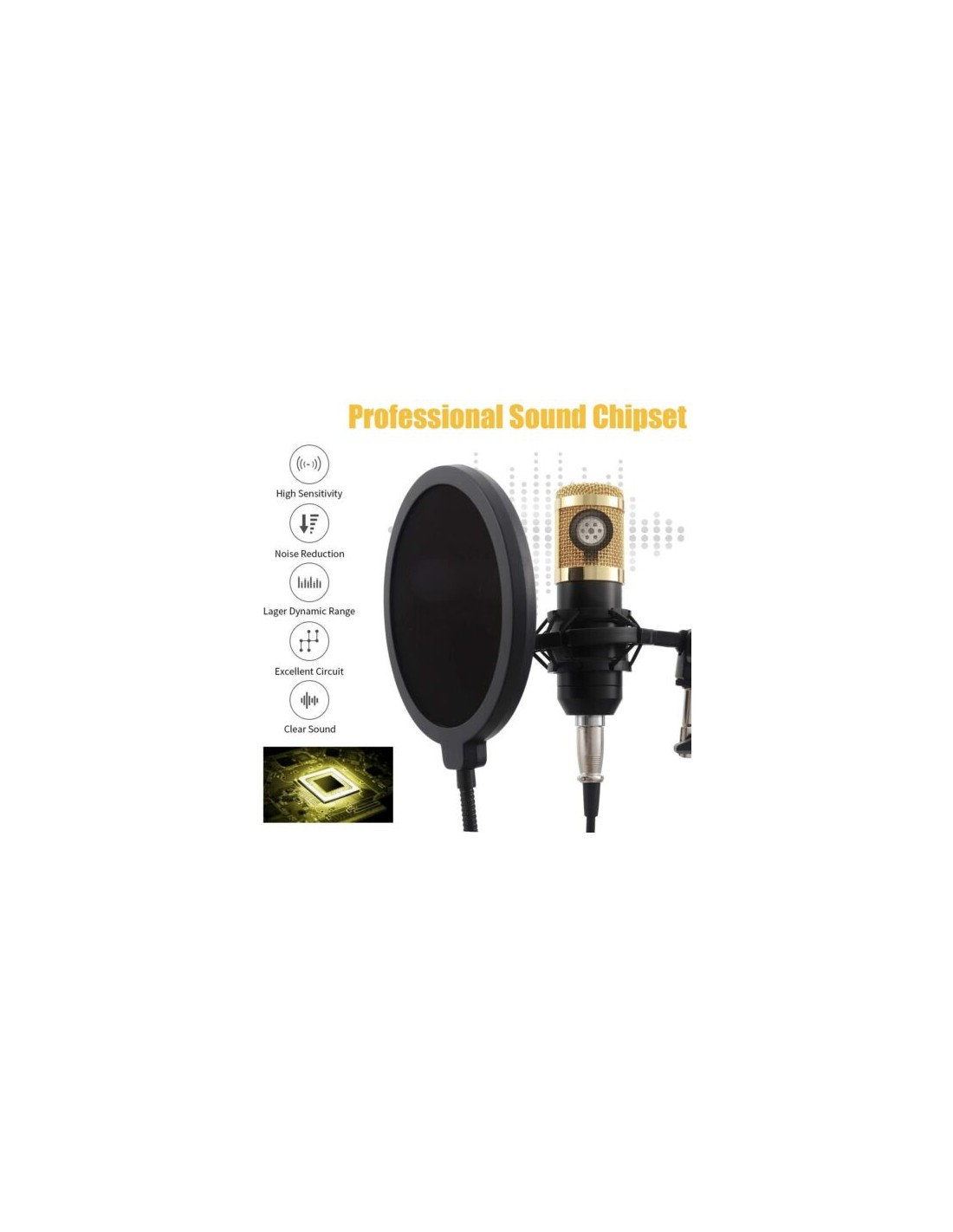 kit Microfono c condensatore professionale per Live streaming studio  computer PCkit Microfono c condensatore professionale per L