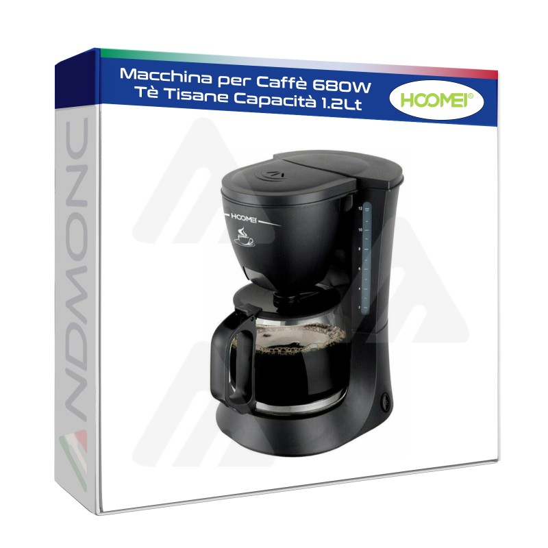 Macchina per Caffè Americano Caffè Lungo 680W Tè Tisane Capacità 1.2Lt HM-5760