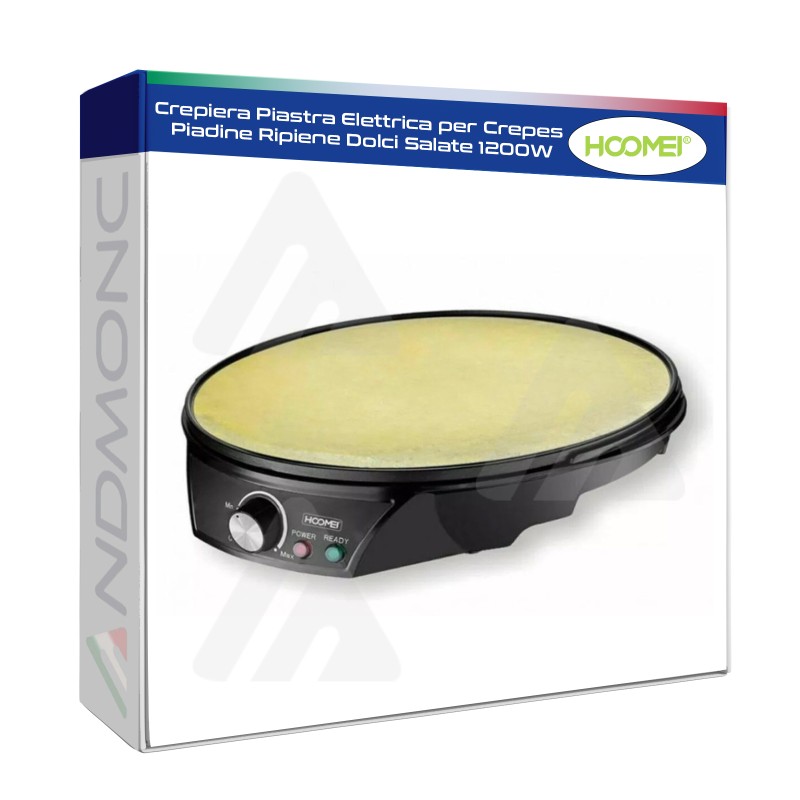 Crepiera Piastra Elettrica per Crepes Piadine Ripiene Dolci Salate 1200W HM-5855