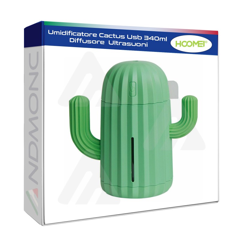 Umidificatore Cactus Usb 340ml Diffusore Ultrasuoni Aromaterapia Arredo HM-2212