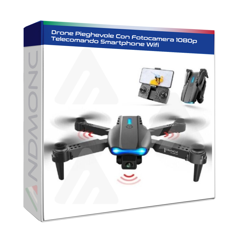 Drone Pieghevole Con Fotocamera 1080p Telecomando Smartphone Wifi