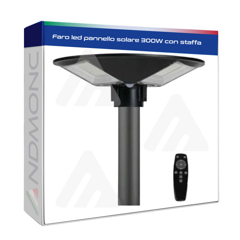 Faro led pannello solare 300W con staffa