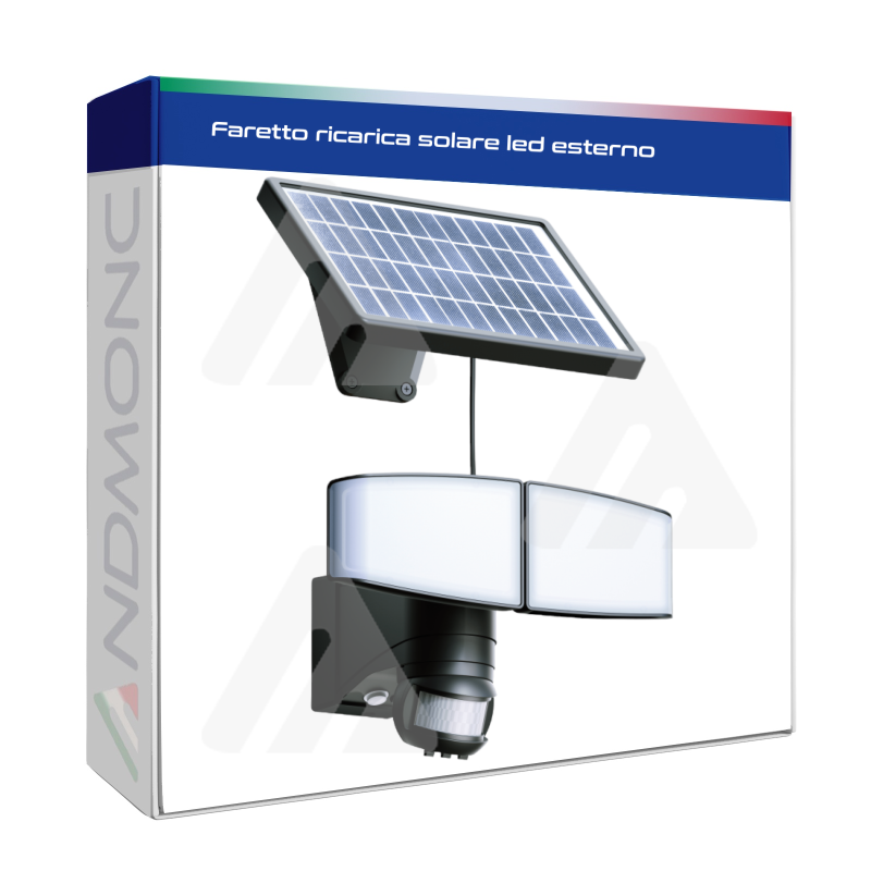 Faretto ricarica solare led esterno