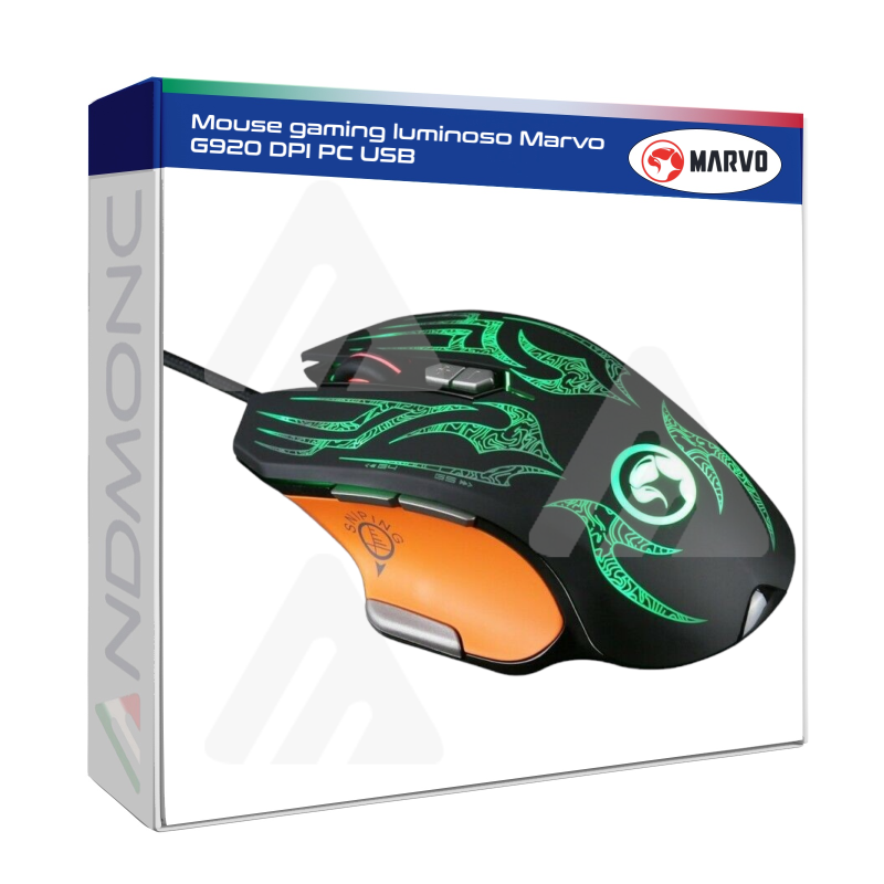 Mouse gaming luminoso Marvo G920 DPI PC USB