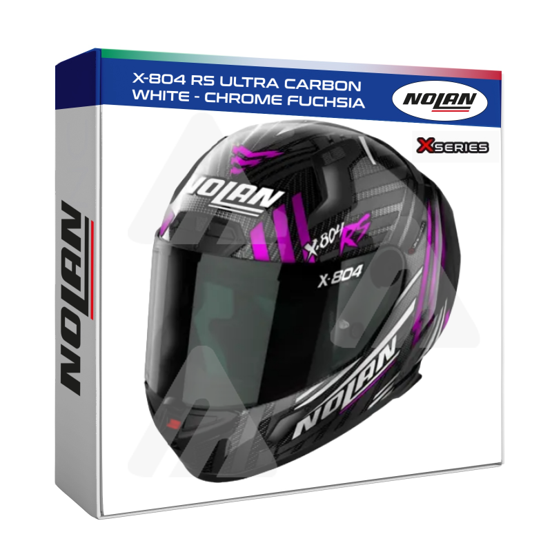 Casco Integrale Nolan X-804 RS ULTRA CARBON  (WHITE - CHROME FUCHSIA)