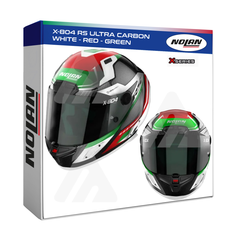 Casco Integrale Nolan X-804 RS ULTRA CARBON (WHITE - RED - GREEN)