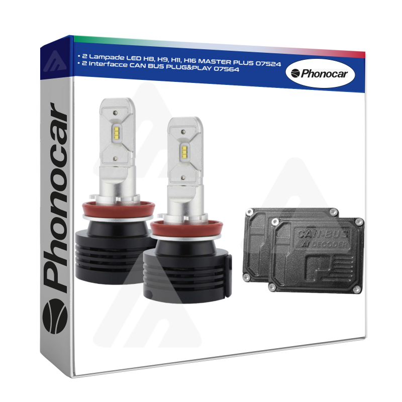 Coppia Lampade H8, H9, H11, H16 | LED 12 V Phonocar CAN BUS