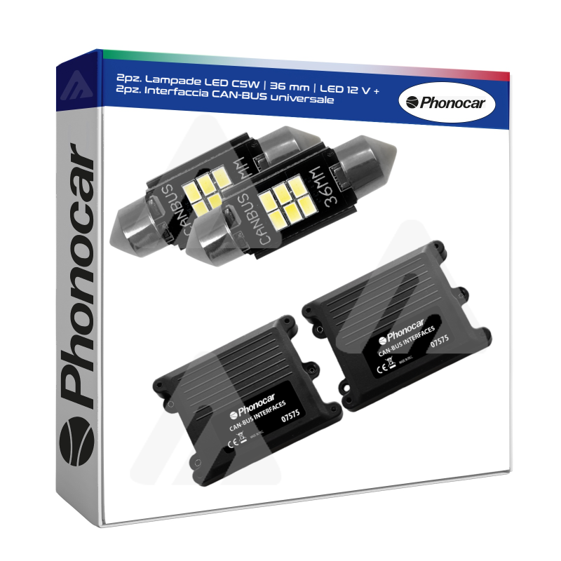 Coppia Lampade C5W | 36 mm | LED 12 V Phonocar CAN BUS