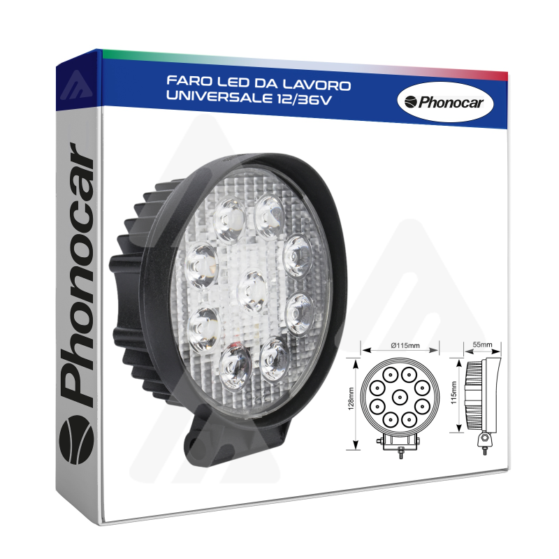 Faro LED da Lavoro Universale 12/36V Phonocar