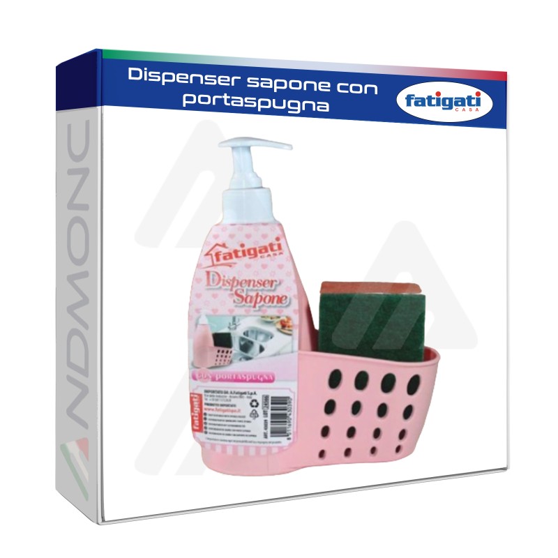 Dispenser sapone con portaspugna