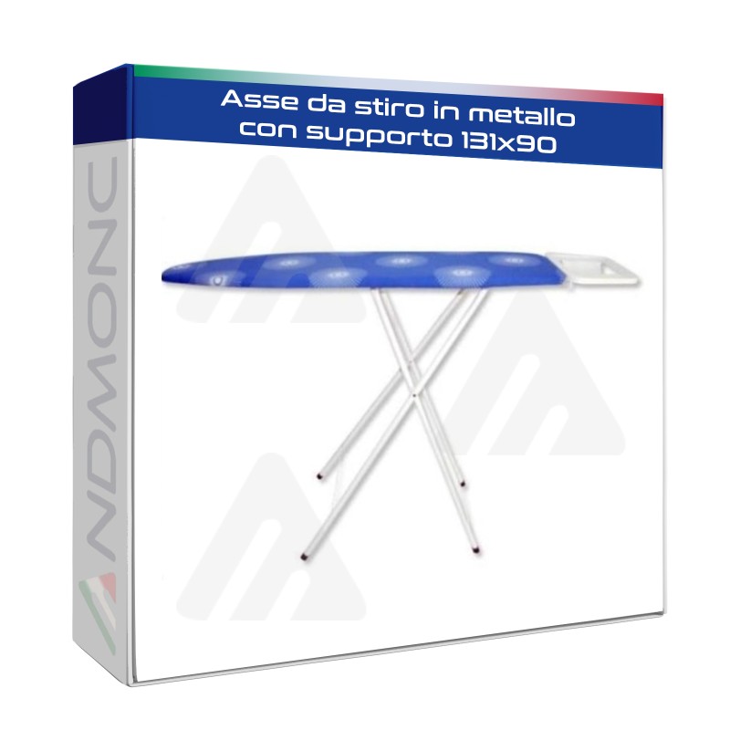 Asse da stiro in metallo con supporto 131x90