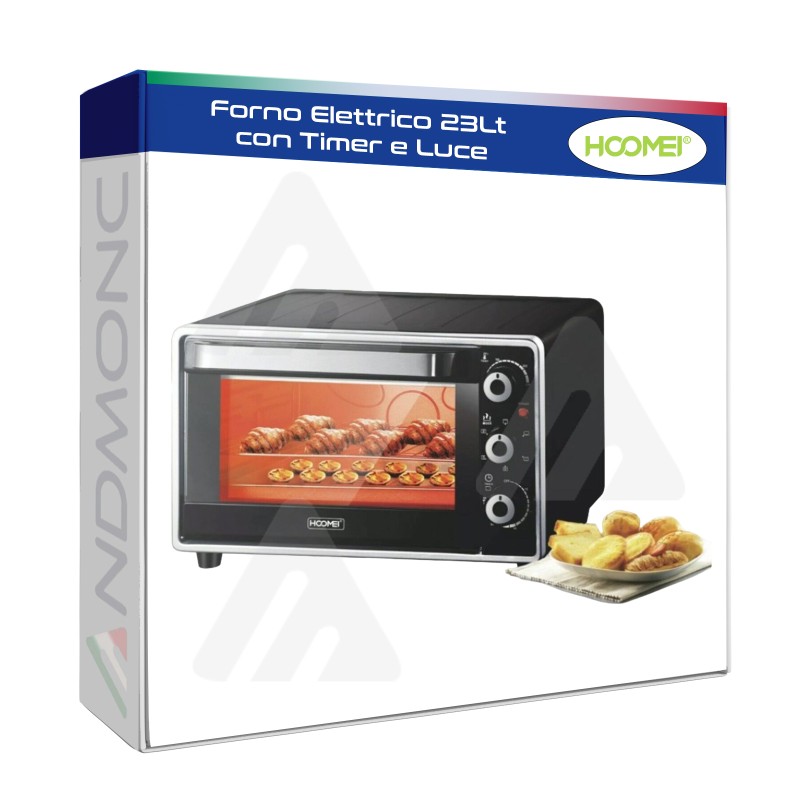 Hoomei Forno Elettrico 23Lt con Timer e Luce