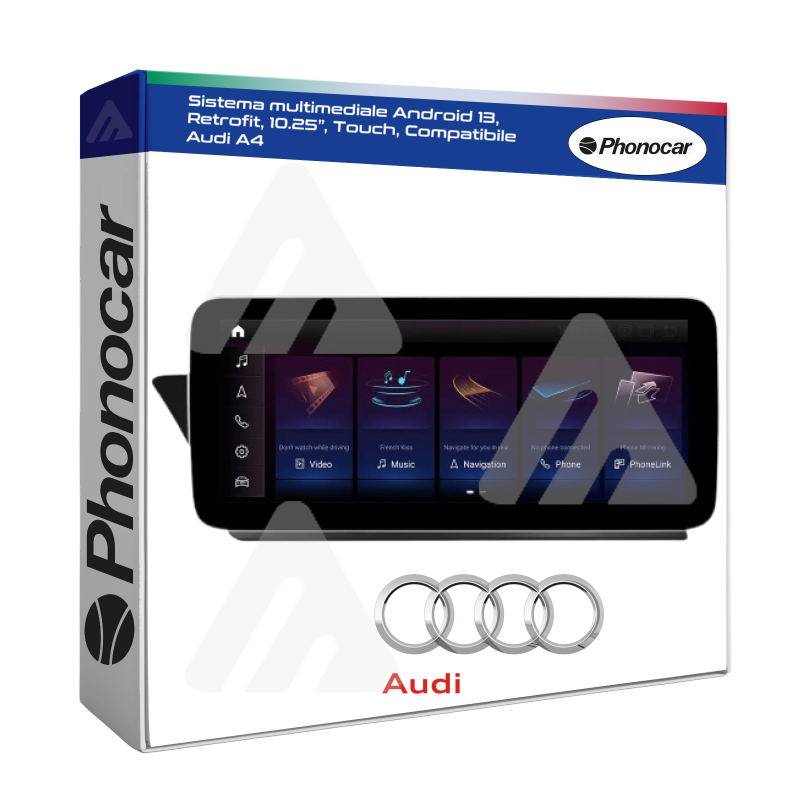 Phonocar Sistema Multimediale Autoradio Retrofit Audi A4 Android 13 10.25”