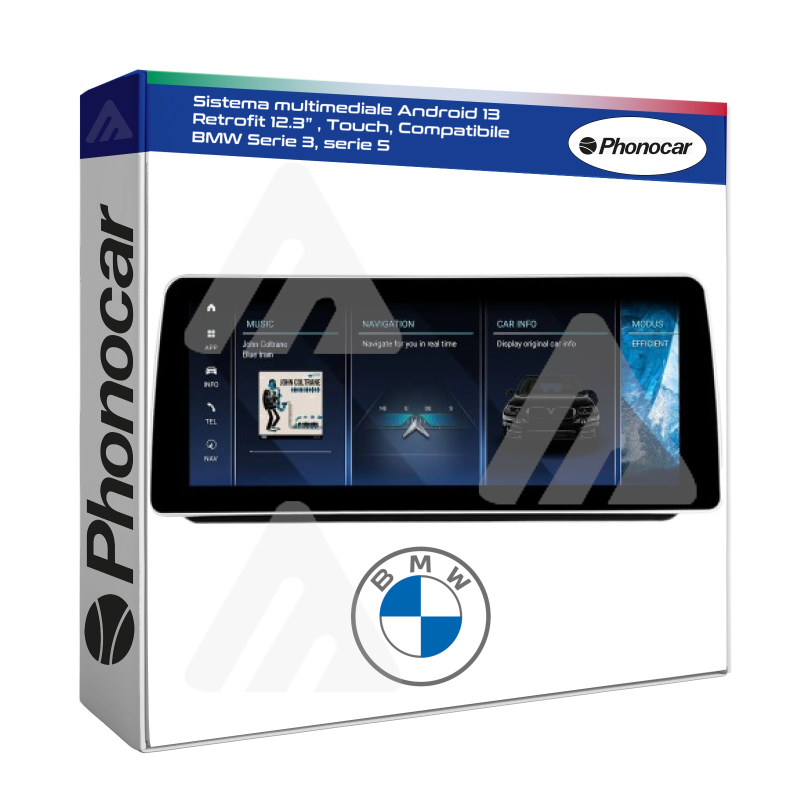 Phonocar Sistema Multimediale Autoradio Retrofit BMW Serie 3, 5 Android 13 12.3”