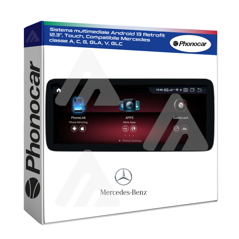 Phonocar Sistema Multimediale Autoradio Retrofit Mercedes classe A,C,G,GLA,V,GLC Android 13 12.3”