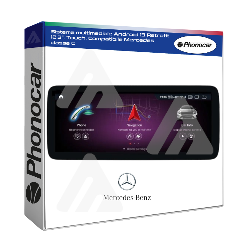 Phonocar Sistema Multimediale Autoradio Retrofit Mercedes classe C Android 13 12.3”