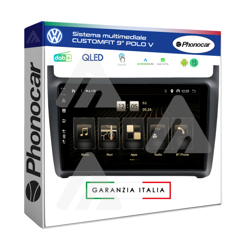 Phonocar Sistema Multimediale Autoradio Customfit Volkswagen Polo V, Van Android 9”