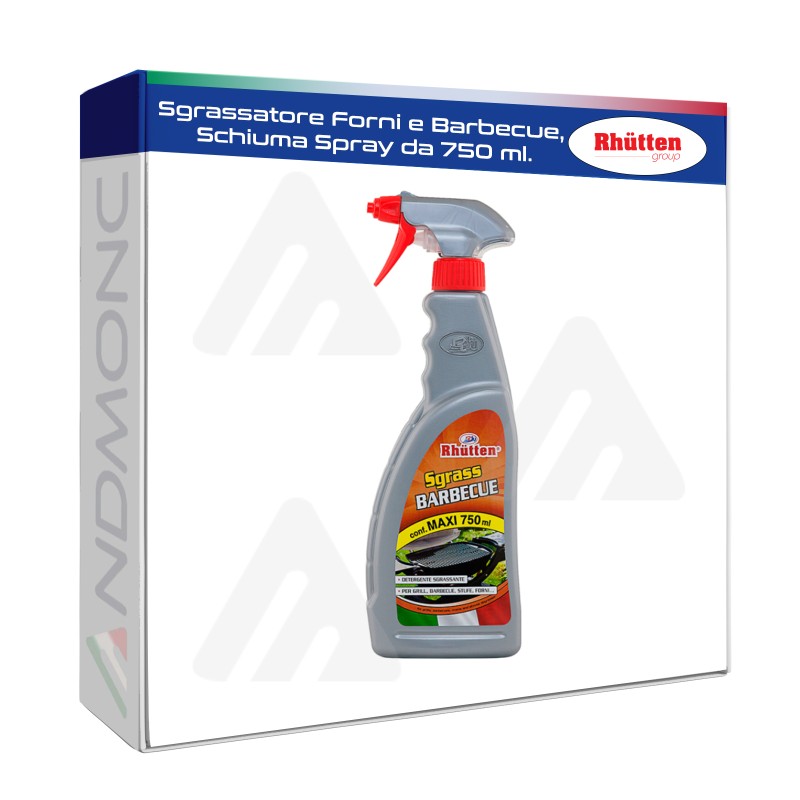 Sgrassatore per Forni e Barbecue, Rhutten Detergente in Schiuma Spray da 750 ml.