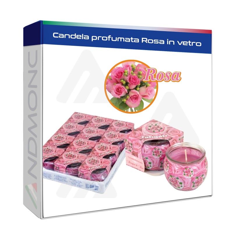 Candela profumata Rosa in vetro