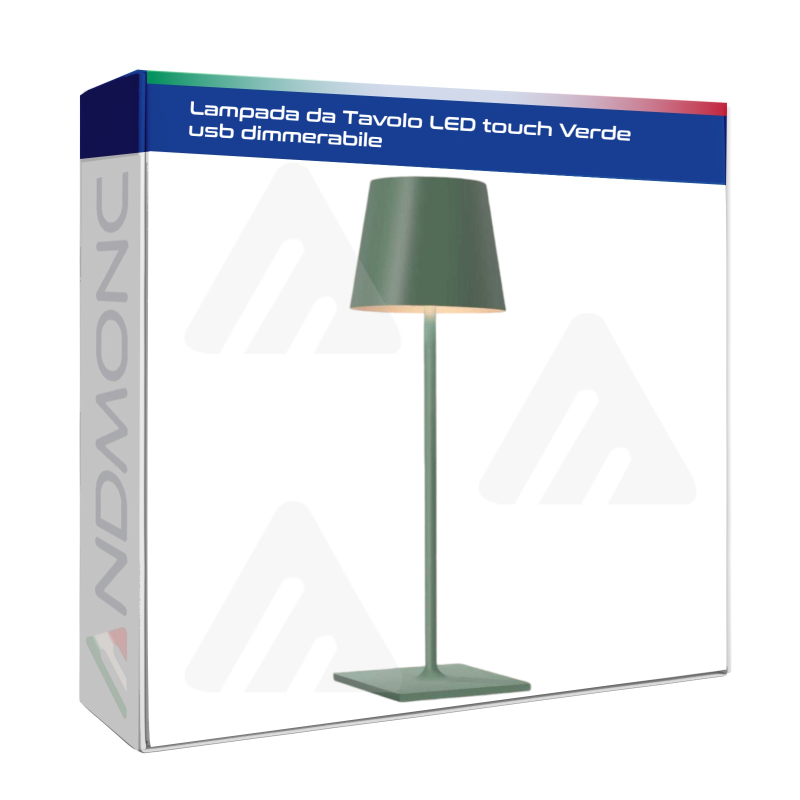 Lampada da Tavolo LED touch Verde usb dimmerabile