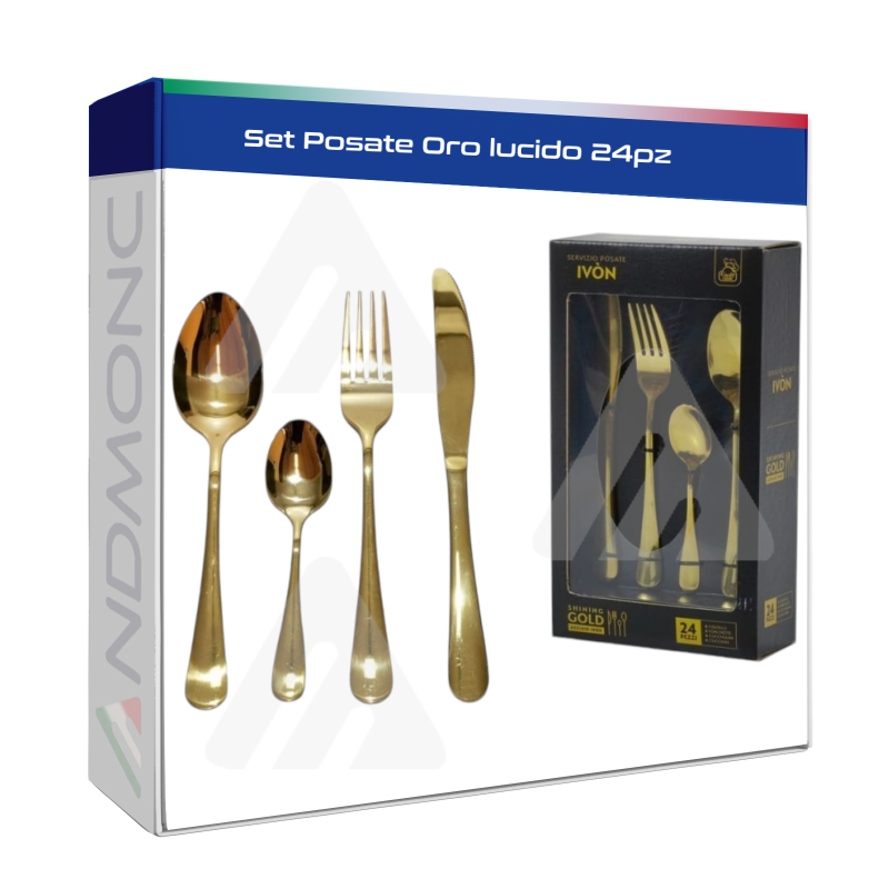 Set Posate Oro lucido 24pz