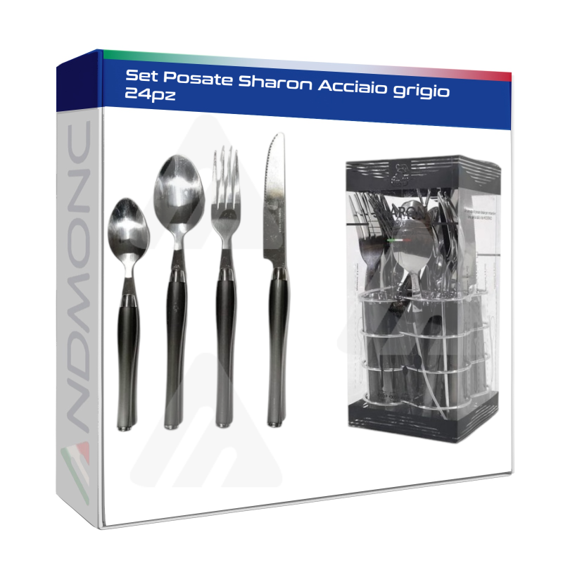 Set Posate Sharon Acciaio grigio 24pz