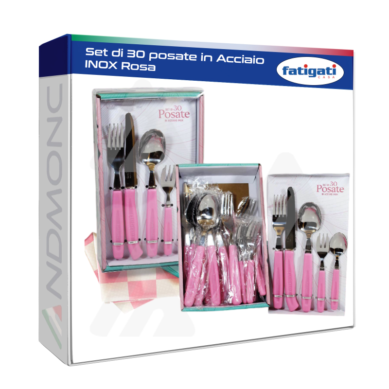 Set di 30 posate in Acciaio INOX Rosa Fatigati