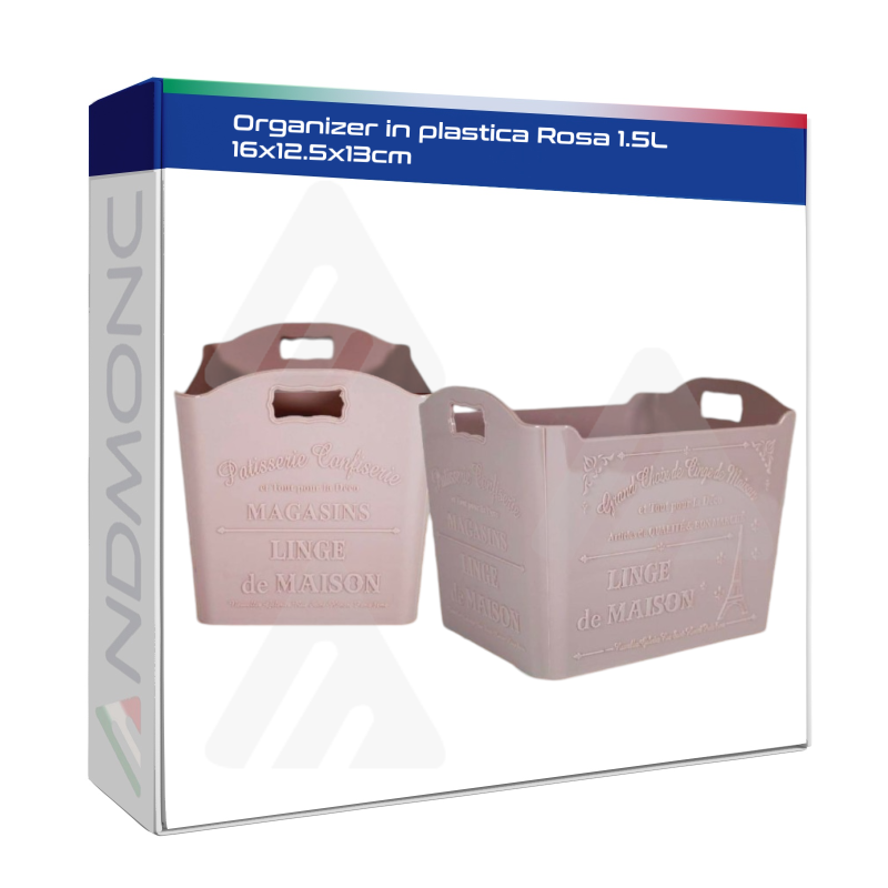 Organizer in plastica Rosa 1.5L 16x12.5x13cm