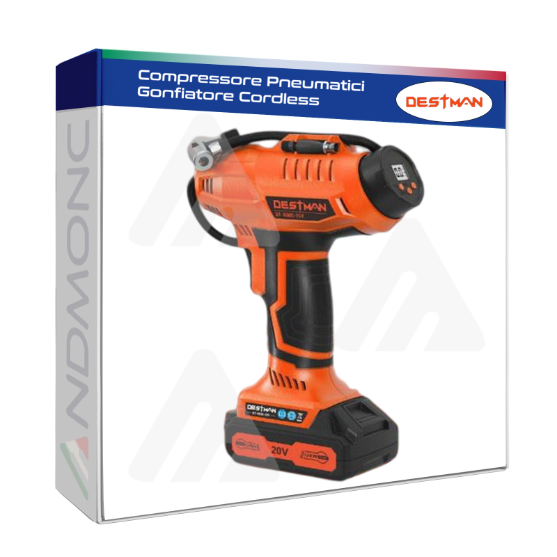 Compressore Pneumatici Gonfiatore Cordless Destman