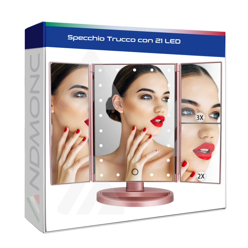 Specchio Trucco con 21 LED