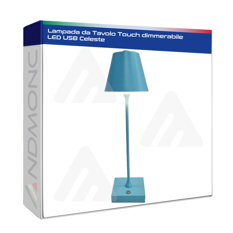 Lampada da Tavolo Touch dimmerabile LED USB Celeste