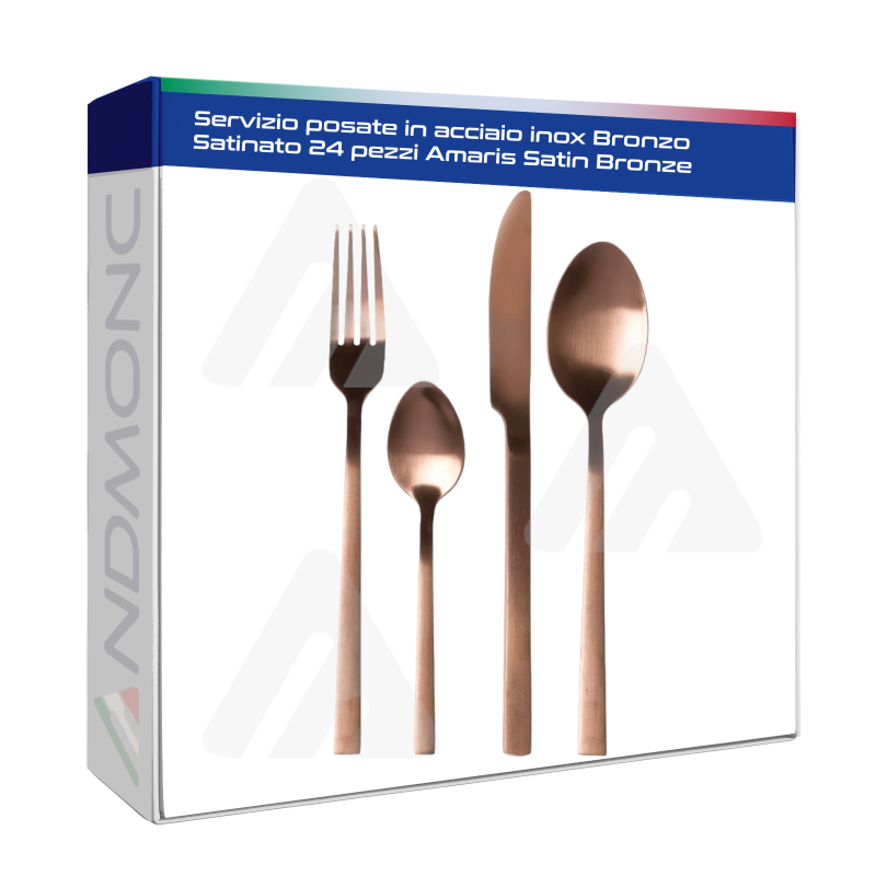 Servizio posate in acciaio inox Bronzo Satinato 24 pezzi Amaris Satin Bronze