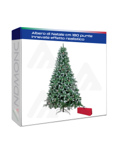 Albero di Natale  cm 180 punte innevate effetto realistico