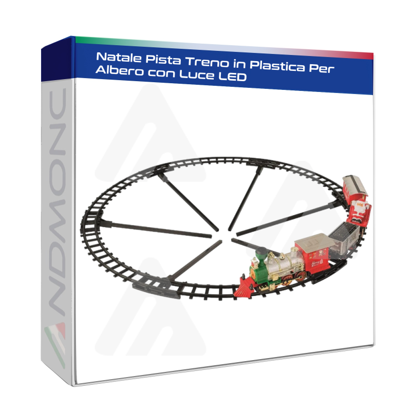 Natale Pista Treno in Plastica Per Albero con Luce LED